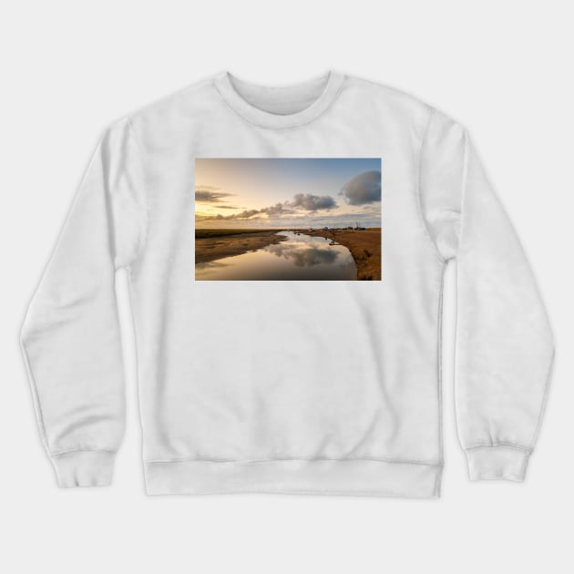 Evening Light over the River Glaven at Blakeney, Norfolk Crewneck Sweatshirt by GrahamPrentice